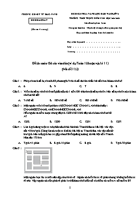 Đề kiểm tra năng lực đầu vào môn Toán Lớp 6 - Mã đề 123 - Năm học 2021-2022 - Phòng giáo dục và đào tạo Bắc Ninh